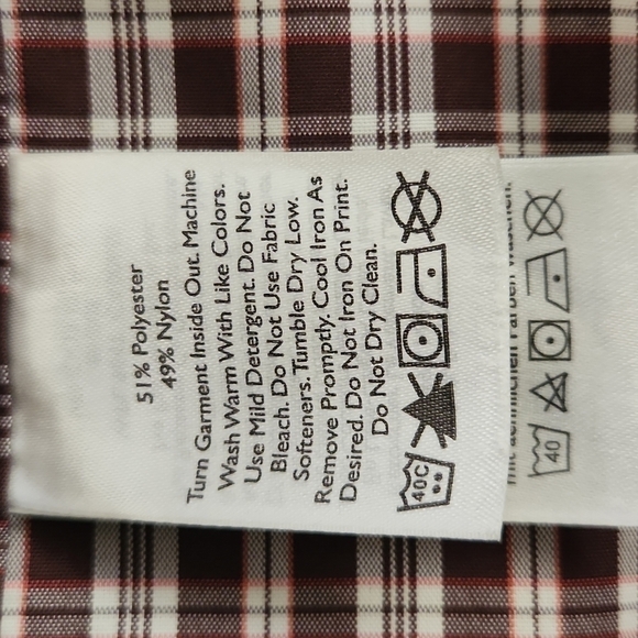 Eddie Bauer Maroon Plaid Button Down Shirt - Picture 6 of 7